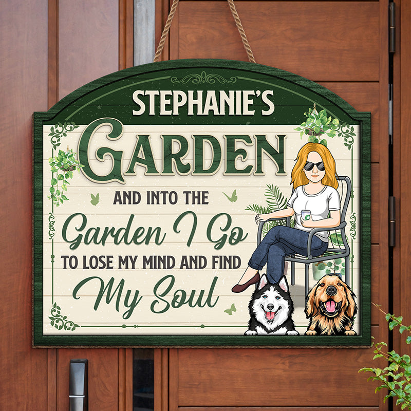 Mon jardin, mon âme - Panneau en bois personnalisé pour décoration d'intérieur - Cadeau de pendaison de crémaillère pour les amateurs de jardinage, les propriétaires d'animaux et les amoureux des animaux