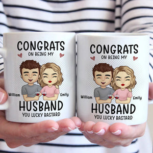 Congrats On Being My Boyfriend - Couple Personalized Custom Mug - Gift For Husband Wife, Anniversary