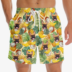 Short de plage hawaïen personnalisé avec photo « A Little Vitamin Sea » pour chien et chat, motif tropical Aloha, pour homme - Cadeau idéal pour les vacances d'été, les anniversaires et les amoureux des animaux.