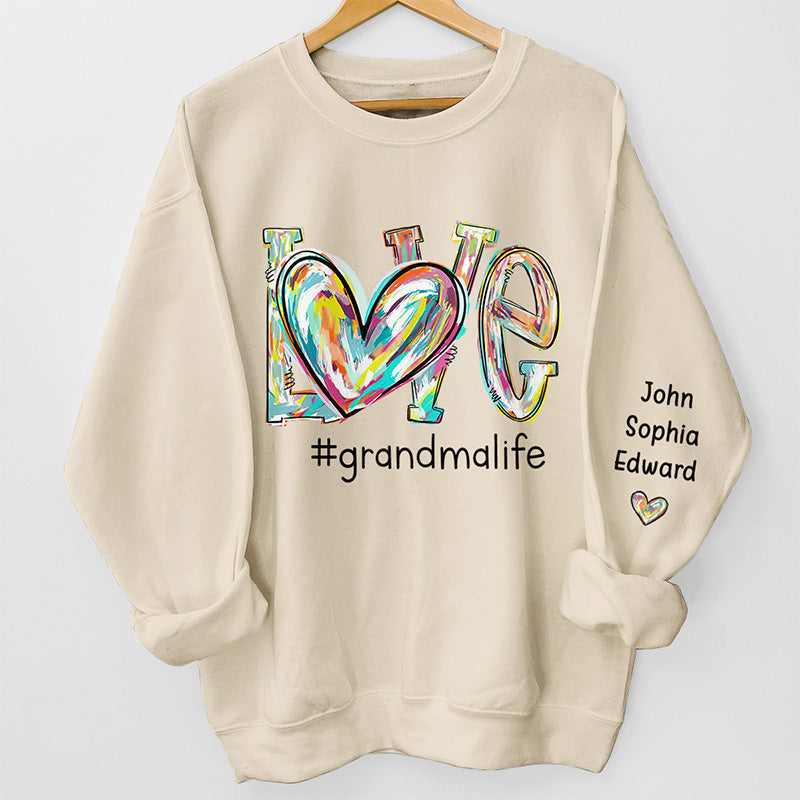 Grand-mère rend Noël spécial - Sweat-shirt unisexe personnalisé avec motif sur la manche - Cadeau de Noël pour maman et grand-mère
