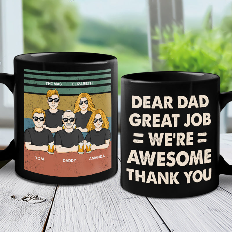 Dear Dad, We're All Awesome - Family Personalized Custom Mug - Father's Day, Birthday Gift For Dad