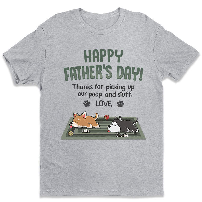 Merci papa d'avoir ramassé mes crottes - T-shirt unisexe personnalisé, sweat à capuche, sweat-shirt - Fête des pères, cadeau pour les propriétaires d'animaux et les amoureux des animaux