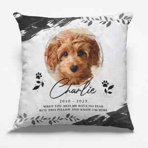 Photo personnalisée « Mon amour pour toi est toujours proche » - Coussin personnalisé commémoratif - Cadeau de condoléances, cadeau pour propriétaires d'animaux, amoureux des animaux