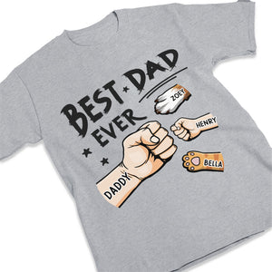 Le meilleur papa du monde - T-shirt, sweat à capuche et sweat-shirt unisexe personnalisé pour la famille - Cadeau pour la fête des pères, anniversaire pour papa, cadeau pour les propriétaires d'animaux et les amoureux des animaux