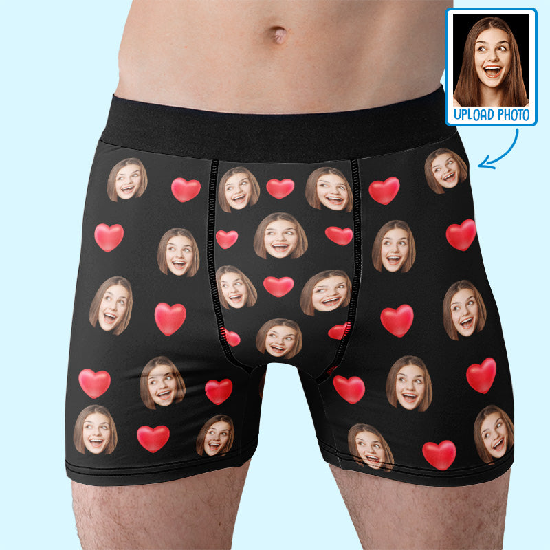 Custom Photo This Belongs To Me Sweetheart - Funny Personalized Custom Boxer Briefs, Men's Boxers - Birthday Gift For Boyfriend, Husband, Anniversary
