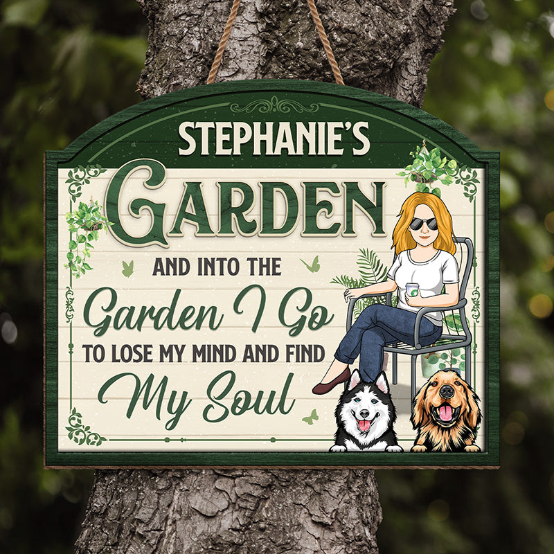 Mon jardin, mon âme - Panneau en bois personnalisé pour décoration d'intérieur - Cadeau de pendaison de crémaillère pour les amateurs de jardinage, les propriétaires d'animaux et les amoureux des animaux