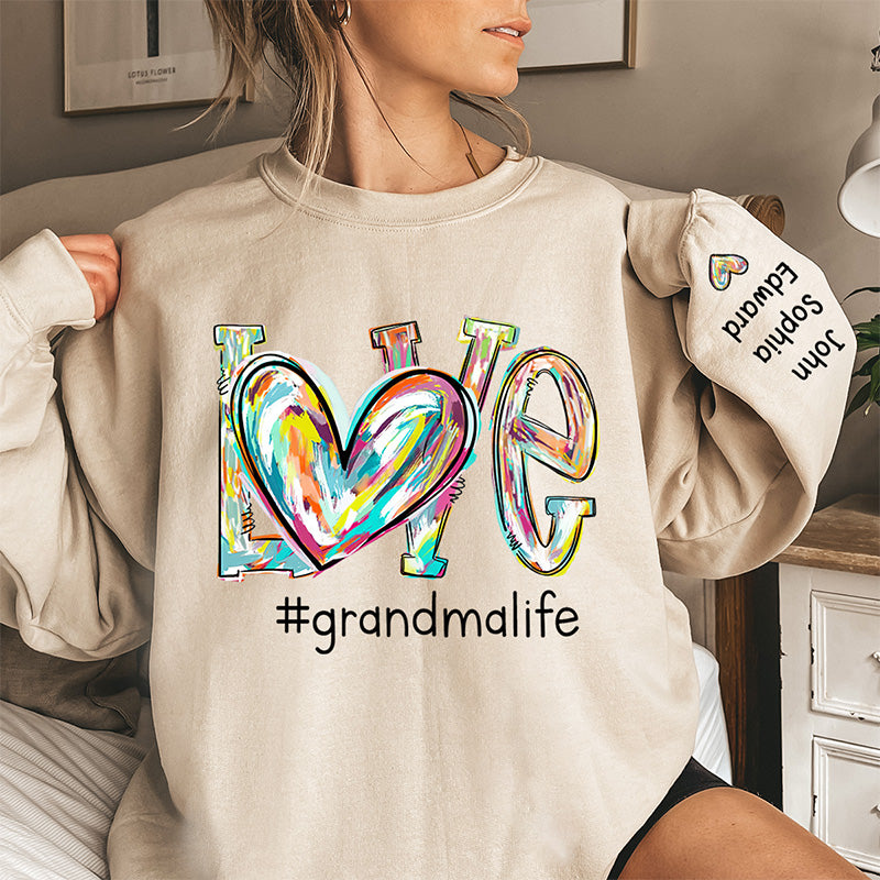 Grand-mère rend Noël spécial - Sweat-shirt unisexe personnalisé avec motif sur la manche - Cadeau de Noël pour maman et grand-mère