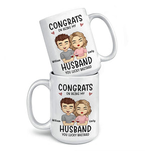 Congrats On Being My Boyfriend - Couple Personalized Custom Mug - Gift For Husband Wife, Anniversary