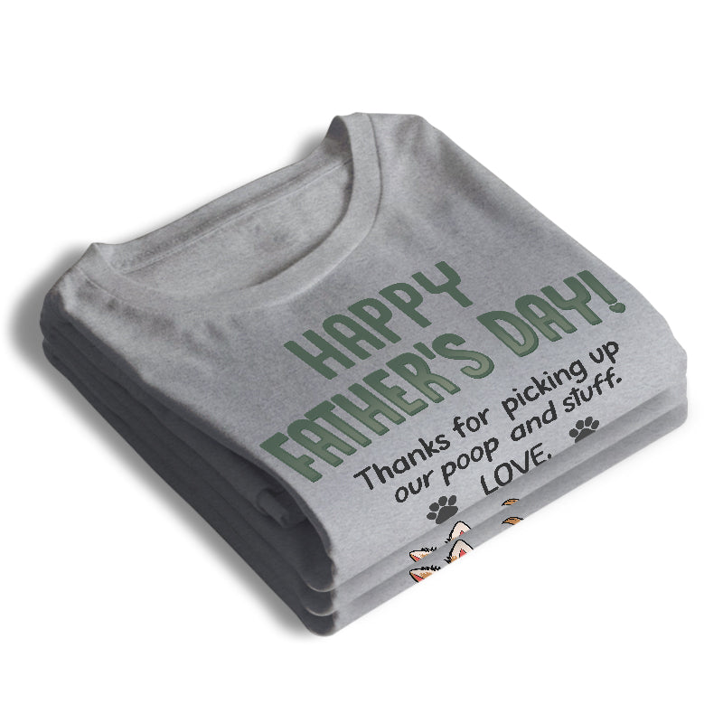 Merci papa d'avoir ramassé mes crottes - T-shirt unisexe personnalisé, sweat à capuche, sweat-shirt - Fête des pères, cadeau pour les propriétaires d'animaux et les amoureux des animaux