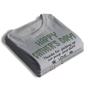 Merci papa d'avoir ramassé mes crottes - T-shirt unisexe personnalisé, sweat à capuche, sweat-shirt - Fête des pères, cadeau pour les propriétaires d'animaux et les amoureux des animaux