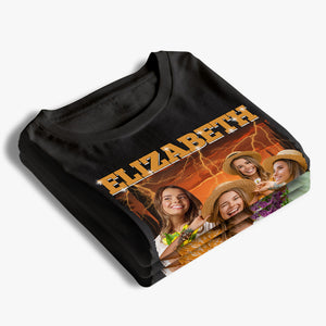 Photo personnalisée « Né pour briller » - T-shirt, sweat à capuche et sweat-shirt unisexe personnalisé pour la famille - Cadeau pour les membres de la famille