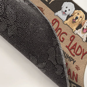 A Crazy Dog Lady And A Grumpy Old Man Live Here - Dog Personalized Custom Decorative Mat - Gift For Pet Owners, Pet Lovers