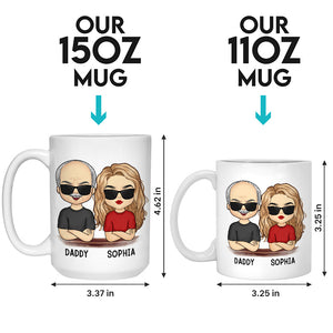 Proud Dad Of A Freaking Awesome Daughter - Family Personalized Custom Mug - Father's Day, Birthday Gift For Dad