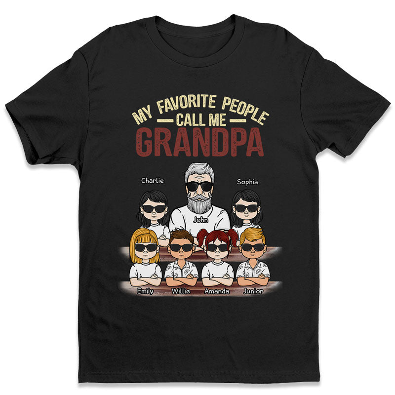Mes enfants m'appellent grand-père - T-shirt unisexe personnalisé pour la famille, sweat à capuche, sweat-shirt - Cadeau de fête des pères, d'anniversaire pour grand-père
