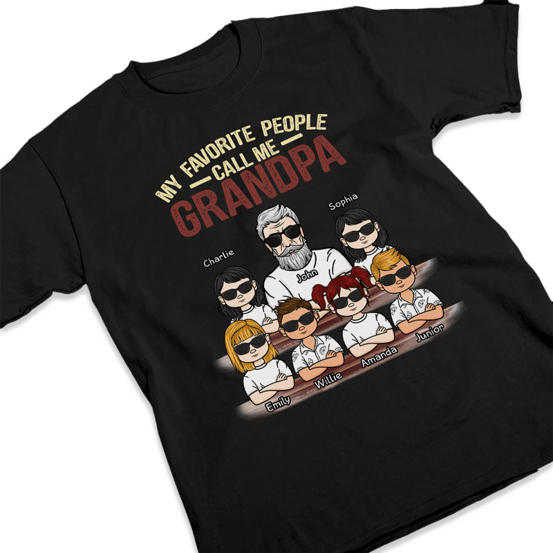 Mes enfants m'appellent grand-père - T-shirt unisexe personnalisé pour la famille, sweat à capuche, sweat-shirt - Cadeau de fête des pères, d'anniversaire pour grand-père