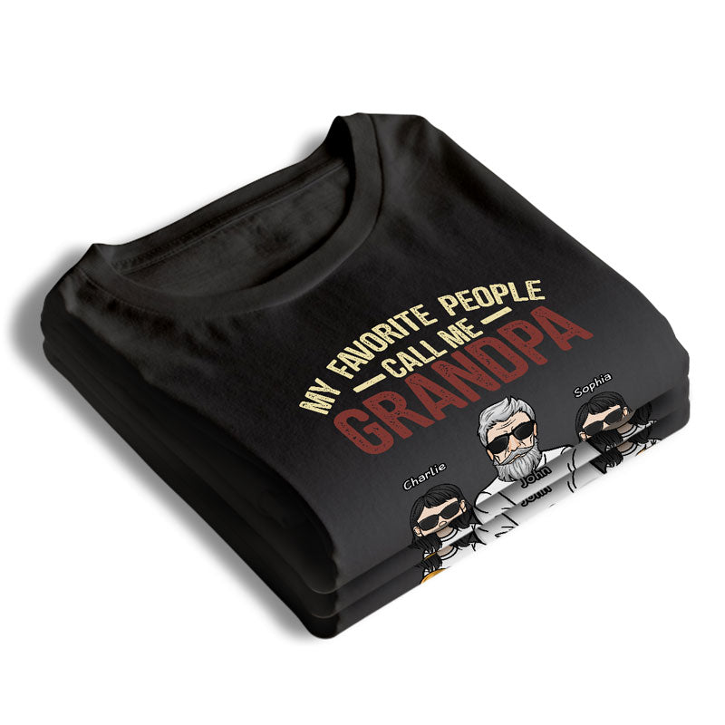 Mes enfants m'appellent grand-père - T-shirt unisexe personnalisé pour la famille, sweat à capuche, sweat-shirt - Cadeau de fête des pères, d'anniversaire pour grand-père