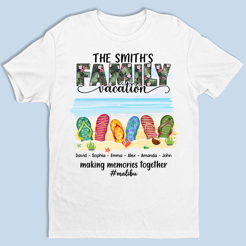 Vacances en famille : créez des souvenirs ensemble - T-shirt, sweat à capuche et sweat-shirt unisexe personnalisé pour la famille - Vacances d'été, cadeau pour les membres de la famille