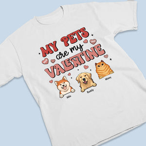 Mes animaux sont ma Saint-Valentin ! T-shirt, sweat à capuche et sweat-shirt unisexe personnalisé pour chien et chat ! Cadeau pour les propriétaires et les amoureux des animaux.