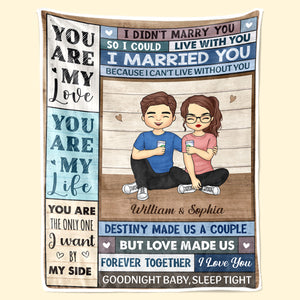 Destiny Made Us A Couple - Couple Personalized Custom Blanket - Gift For Husband Wife, Anniversary