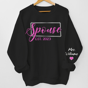 The Beginning Of Forever - Couple Personalized Custom Unisex Sweatshirt With Design On Sleeve - Gift For Husband Wife, Anniversary