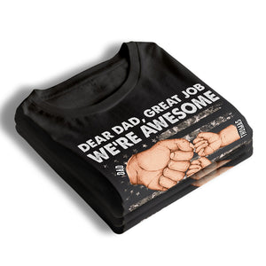 Cher papa, super boulot, on est géniaux - T-shirt patriotique unisexe personnalisé pour la famille, sweat à capuche, sweat-shirt - Fête des pères, Jour de l'Indépendance, 4 juillet, cadeau d'anniversaire pour papa