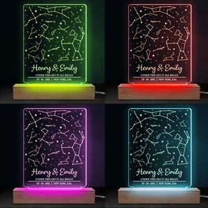 The Night We Met - Couple Personalized Custom Shaped 3D LED Light - Gift For Husband Wife, Anniversary