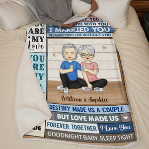 Destiny Made Us A Couple - Couple Personalized Custom Blanket - Gift For Husband Wife, Anniversary