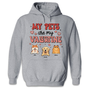 Mes animaux sont ma Saint-Valentin ! T-shirt, sweat à capuche et sweat-shirt unisexe personnalisé pour chien et chat ! Cadeau pour les propriétaires et les amoureux des animaux.