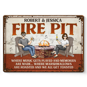 Là où la musique est jouée et les souvenirs sont créés - Plaque en métal personnalisée pour couple - Cadeau de pendaison de crémaillère pour mari et femme, anniversaire