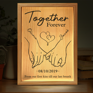 Together Forever From Our First Kiss Till Our Last Breath - Couple Personalized Custom Frame Light Box - Gift For Husband Wife, Anniversary