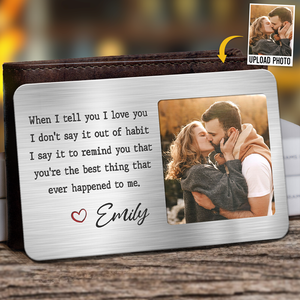 Custom Photo You Stole My Heart But I'll Let You Keep It - Couple Personalized Custom Aluminum Wallet Card - Gift For Husband Wife, Anniversary