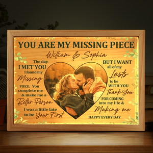 Custom Photo Can't Help Falling In Love With You - Couple Personalized Custom Frame Light Box - Gift For Husband Wife, Anniversary