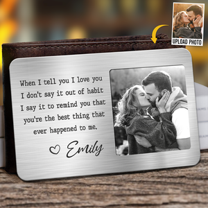 Custom Photo You Stole My Heart But I'll Let You Keep It - Couple Personalized Custom Aluminum Wallet Card - Gift For Husband Wife, Anniversary