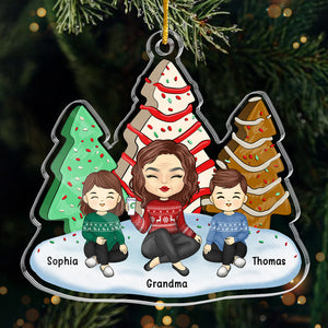 Je vous envoie des câlins de Noël à travers les kilomètres - Ornement personnalisé pour la famille - Forme personnalisée en acrylique - Cadeau de Noël pour les membres de la famille