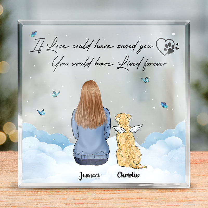 Vos empreintes de pattes sont à jamais gravées dans mon cœur – Plaque commémorative carrée personnalisée en acrylique – Cadeau de Noël, cadeau de condoléances pour les propriétaires d'animaux et les amoureux des animaux