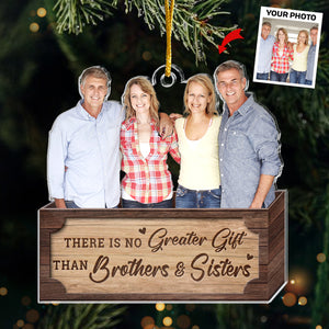 Photo personnalisée pour frères et sœurs : l'esprit de Noël ! Décoration personnalisée pour la famille ! Acrylique en forme personnalisée ! Cadeau de Noël pour frères et sœurs, cousins, amis