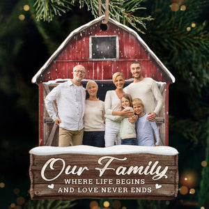 Photo personnalisée de famille Profitez de la saison de Noël ensemble - Ornement personnalisé personnalisé de famille - Acrylique, bois en forme personnalisée - Cadeau de Noël pour les membres de la famille