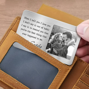 Custom Photo You Stole My Heart But I'll Let You Keep It - Couple Personalized Custom Aluminum Wallet Card - Gift For Husband Wife, Anniversary