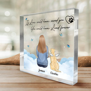 Vos empreintes de pattes sont à jamais gravées dans mon cœur – Plaque commémorative carrée personnalisée en acrylique – Cadeau de Noël, cadeau de condoléances pour les propriétaires d'animaux et les amoureux des animaux