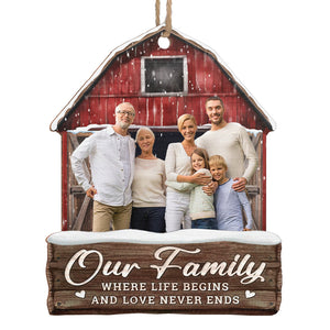 Photo personnalisée de famille Profitez de la saison de Noël ensemble - Ornement personnalisé personnalisé de famille - Acrylique, bois en forme personnalisée - Cadeau de Noël pour les membres de la famille