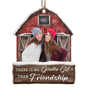 Photo personnalisée pour amis : profitez de Noël ensemble ! Décoration personnalisée pour meilleure amie ! En bois, forme personnalisée ! Cadeau de Noël pour meilleures amies, meilleures amies et sœurs.