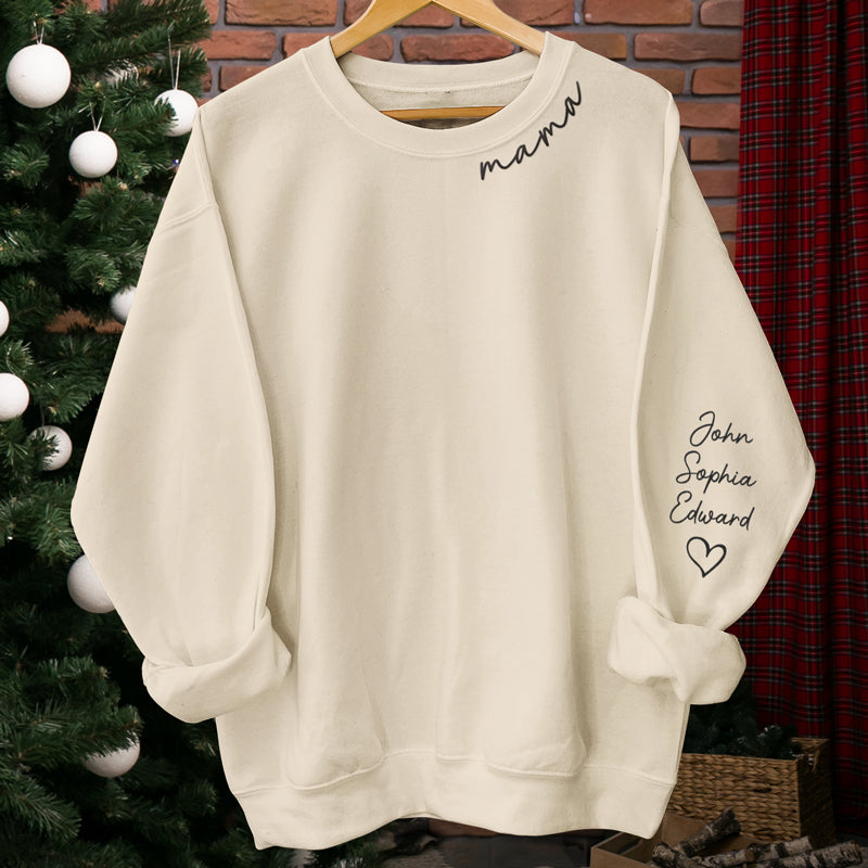 Meilleure maman du monde - Sweat-shirt unisexe personnalisé avec motif sur la manche - Cadeau d'anniversaire pour maman et grand-mère