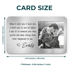 Custom Photo You Stole My Heart But I'll Let You Keep It - Couple Personalized Custom Aluminum Wallet Card - Gift For Husband Wife, Anniversary