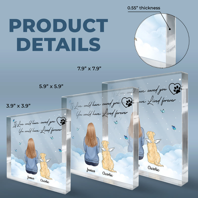 Vos empreintes de pattes sont à jamais gravées dans mon cœur – Plaque commémorative carrée personnalisée en acrylique – Cadeau de Noël, cadeau de condoléances pour les propriétaires d'animaux et les amoureux des animaux