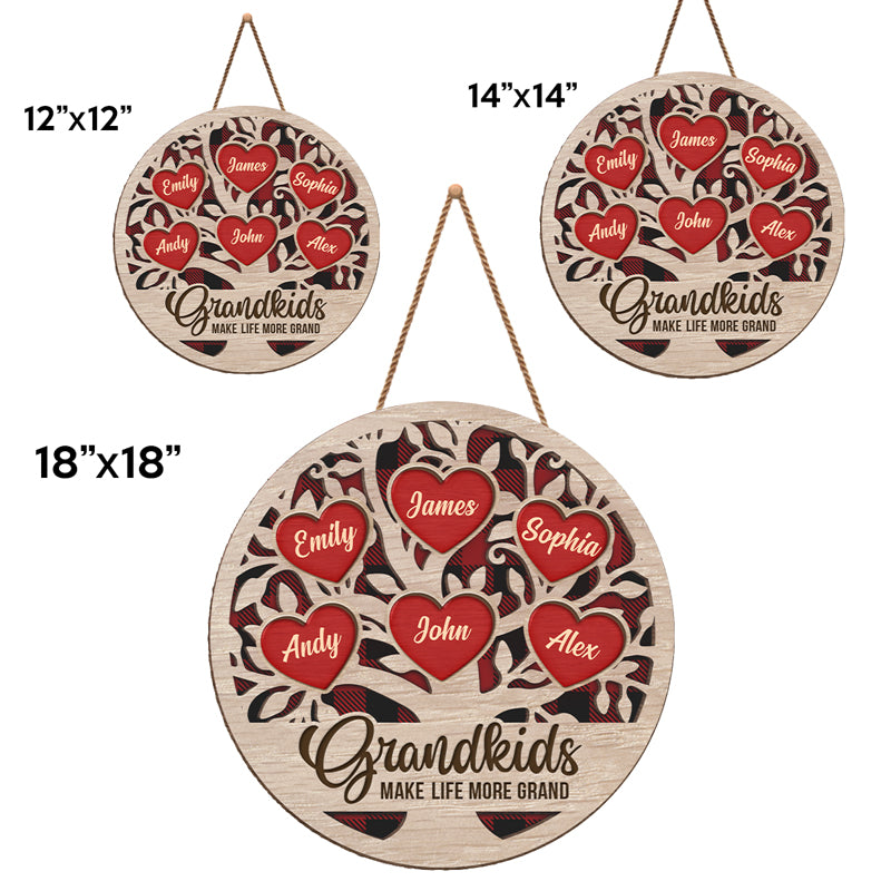 Mes petits-enfants me font sourire – Panneau en bois personnalisé pour la décoration de la maison – Cadeau de pendaison de crémaillère, cadeau de Noël pour grand-mère et grand-père