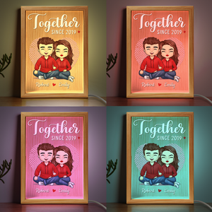 It Was Love At First Sight At Last Sight At Ever And Ever Sight - Couple Personalized Custom Frame Light Box - Gift For Husband Wife, Anniversary