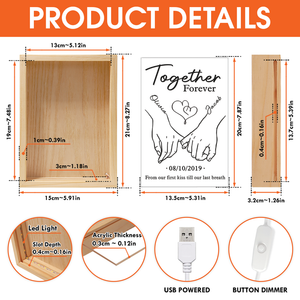 Together Forever From Our First Kiss Till Our Last Breath - Couple Personalized Custom Frame Light Box - Gift For Husband Wife, Anniversary