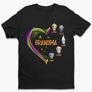 Grand-mère et petits-enfants, le duo parfait pour Halloween ! T-shirt, sweat à capuche et sweat-shirt unisexe personnalisé pour la famille ! Cadeau d'Halloween, cadeau pour grand-mère