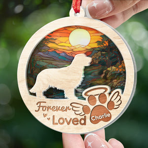 Tu as laissé des empreintes de pattes sur mon cœur - Ornement attrape-soleil personnalisé commémoratif - Forme ronde en acrylique - Cadeau de condoléances pour les propriétaires d'animaux et les amoureux des animaux