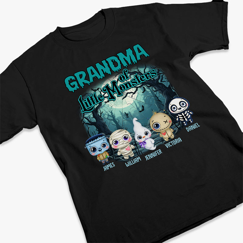 Nana Of Little Monsters - Family Personalized Custom Unisex T-shirt, Hoodie, Sweatshirt - Halloween Gift, Gift For Grandma, Grandpa